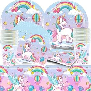 Doyomtoy - Set di 20 tovaglioli con unicorno, decorazione da tavolo, per compleanno, compleanno dei bambini